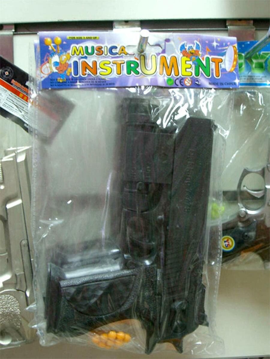 fail emballage instrument de musique pistolet