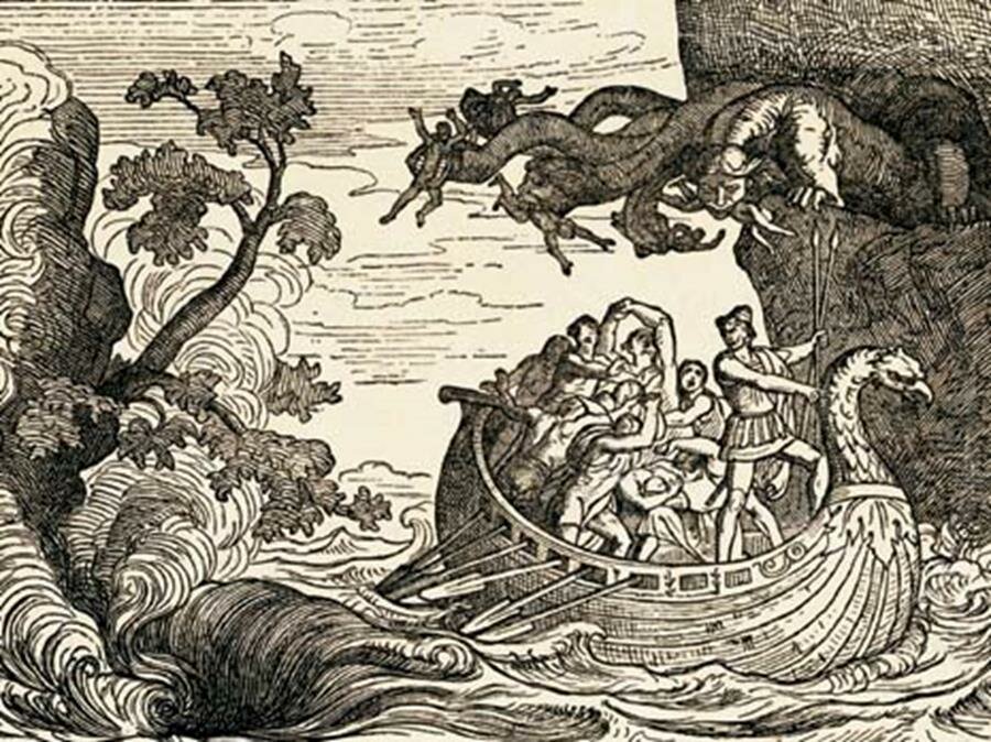 Monstres aquatiques mythologie légende folklore grecque Charybde Scylla