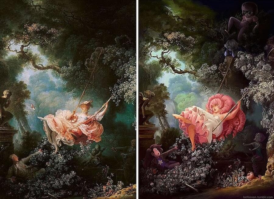 Lothlenan artiste pop culture oeuvre classique Steven Universe Jean-Honoré Fragonard