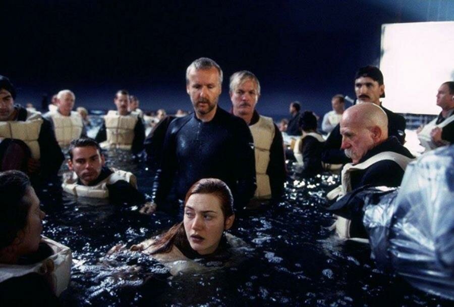 Tournage Titanic scène finale dans l'eau