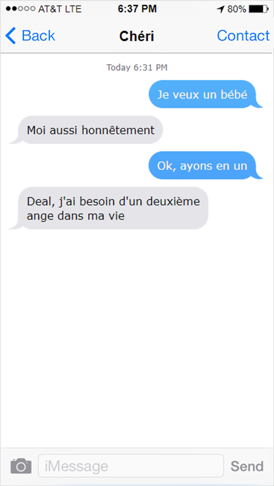 SMS, screenshot, bébé