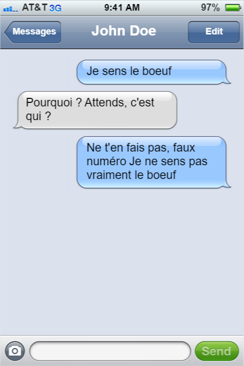 boeuf, sms, odeur