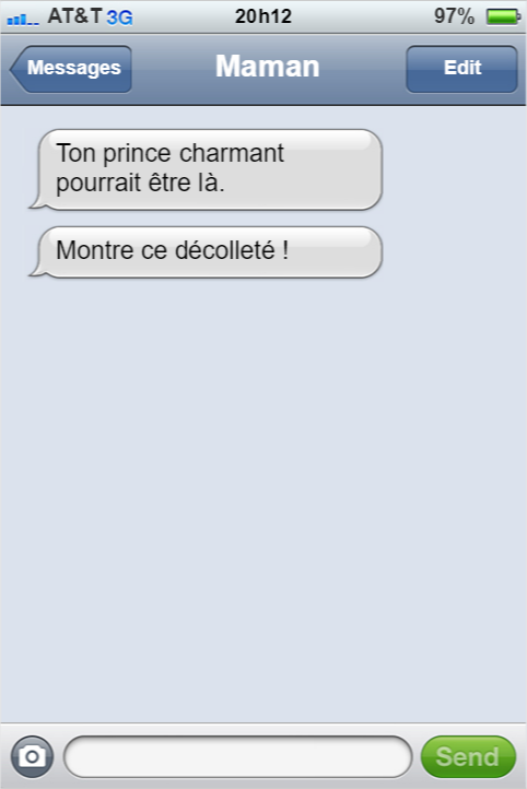 maman, SMS, gênant