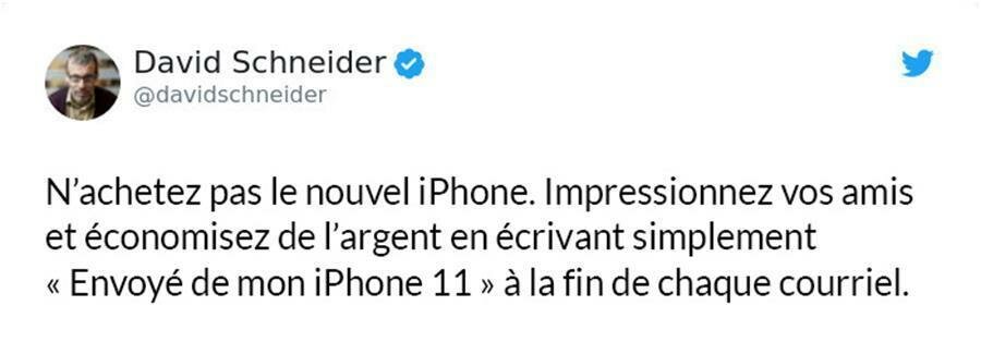 détournement, iPhone 11, tweet