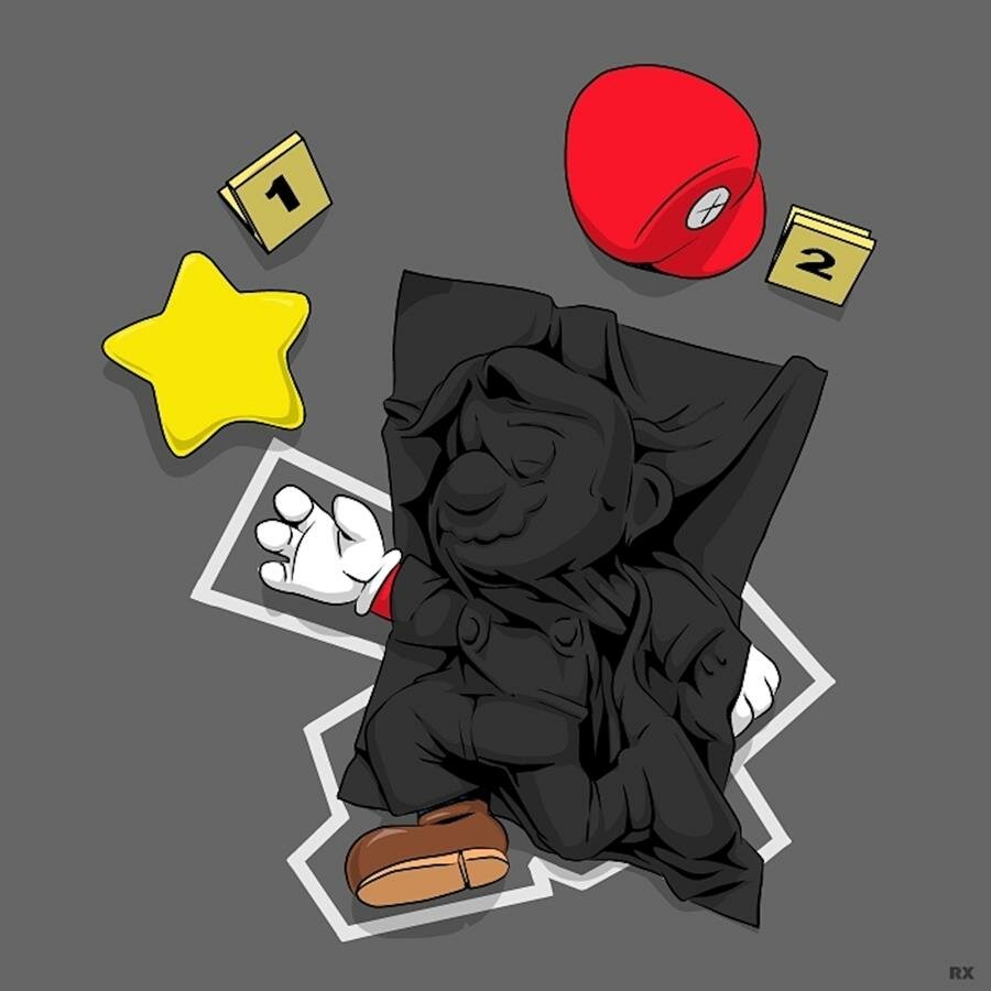 rx strip, humour noir, illustration, mario