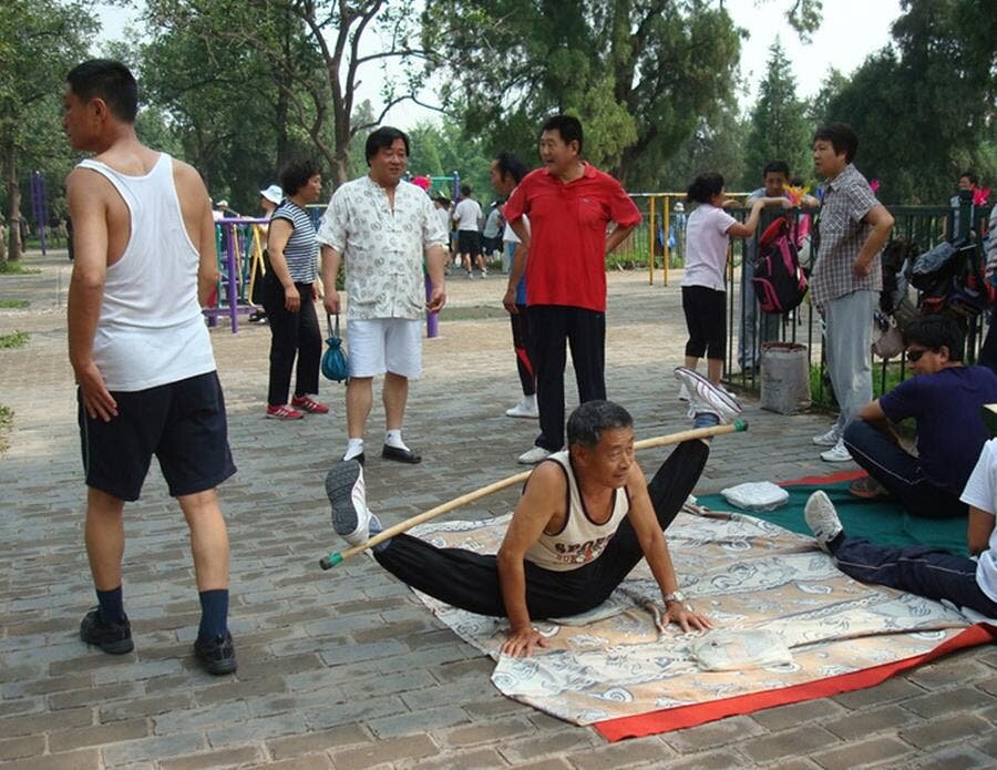 chinois, sport, parc