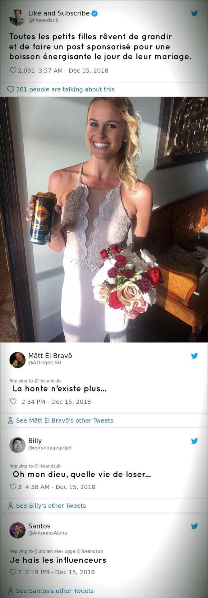 post sponsorisé, mariage, boisson énergisante