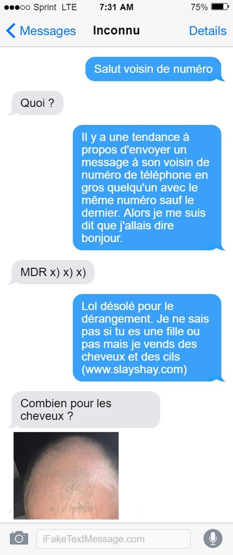 messages, voisins de numéros