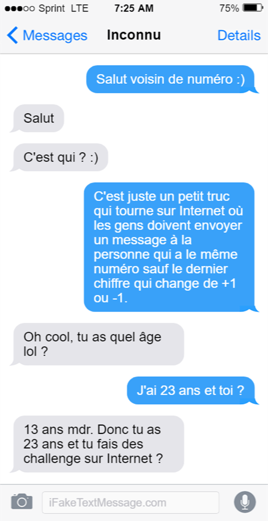 échange, SMS, voisins, numéros