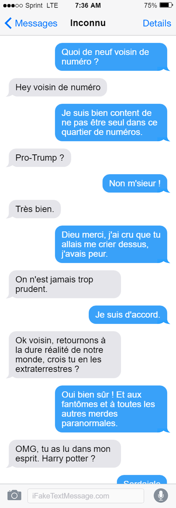 échange, sms, voisins de numéros