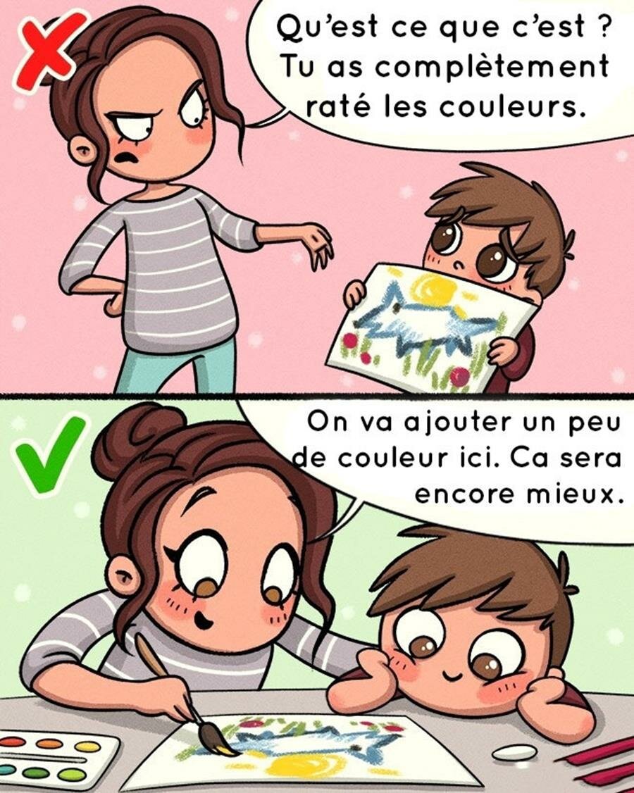 illustration, enfants, choses importantes