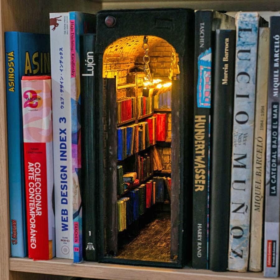 booknook, décoration, livres, étagère