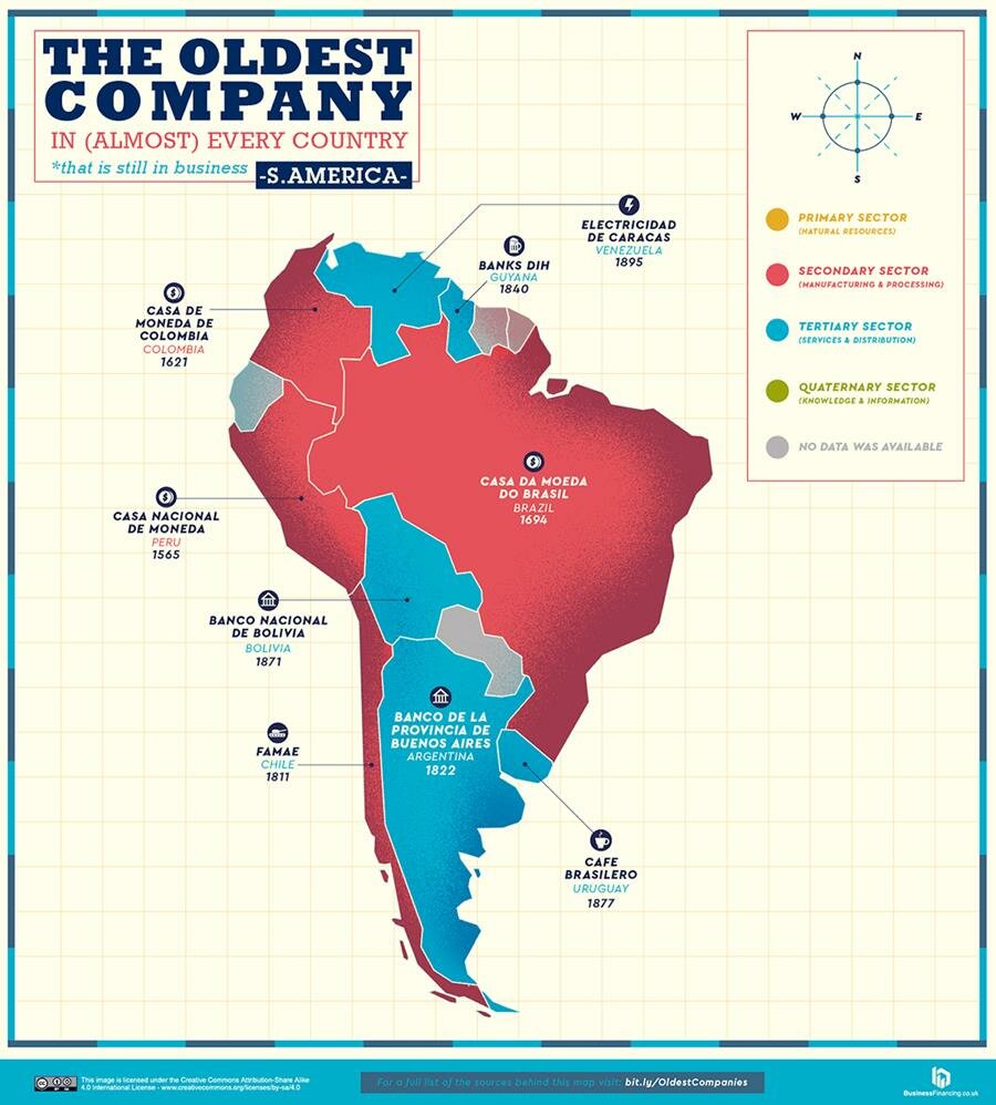 carte, entreprises, amérique du sud