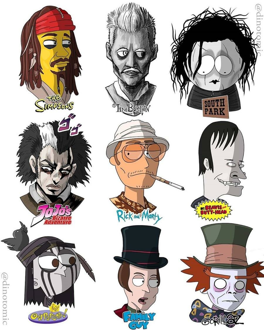 dino tomic, dessins animés, Johnny Depp