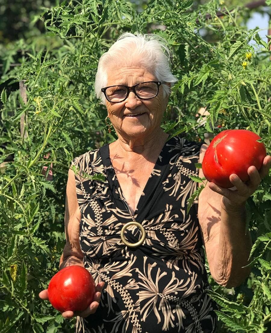 mamie, tomates