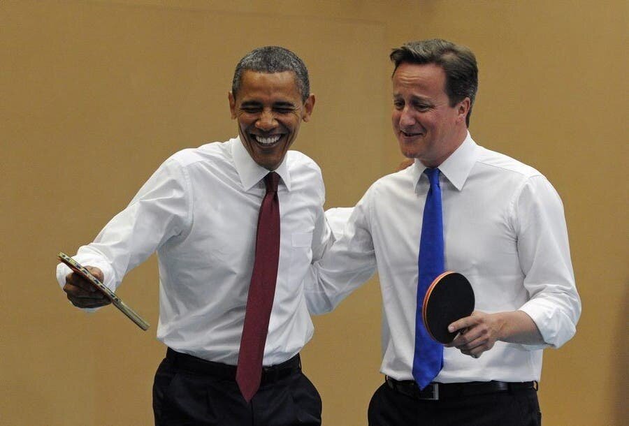 obama, cameron, usa, etats unis, angleterre, cadeau, ping pong, tennis de table