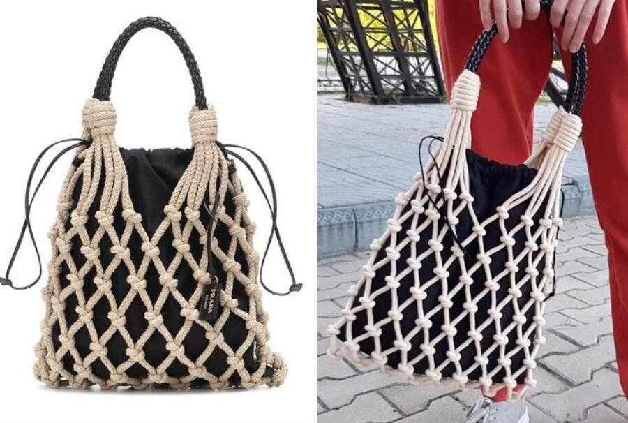 sac, luxe, fait-main, macramé