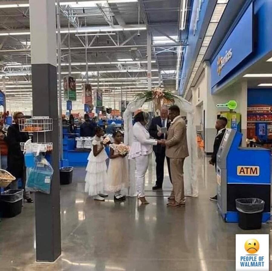 people, walmart, hypermarché, amérique, mariage, arche, prêtre