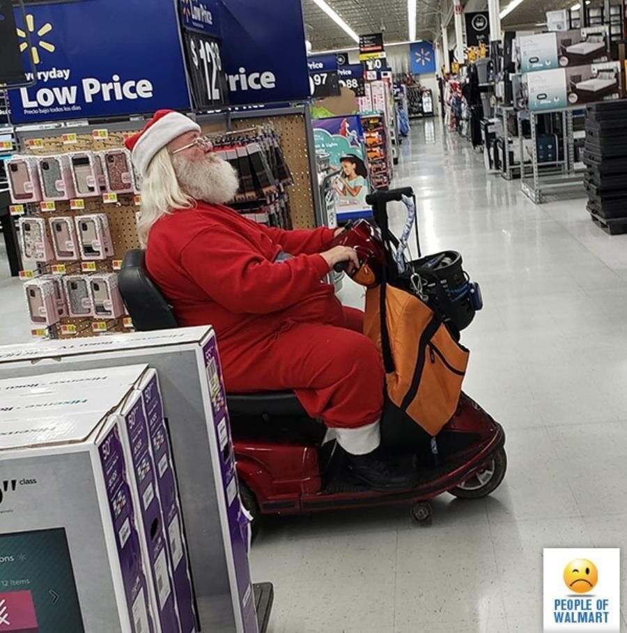 people, walmart, hypermarché, amérique, père Noël, kart