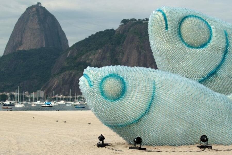 bouteille plastique, sculpture, rio, photo, surprenant