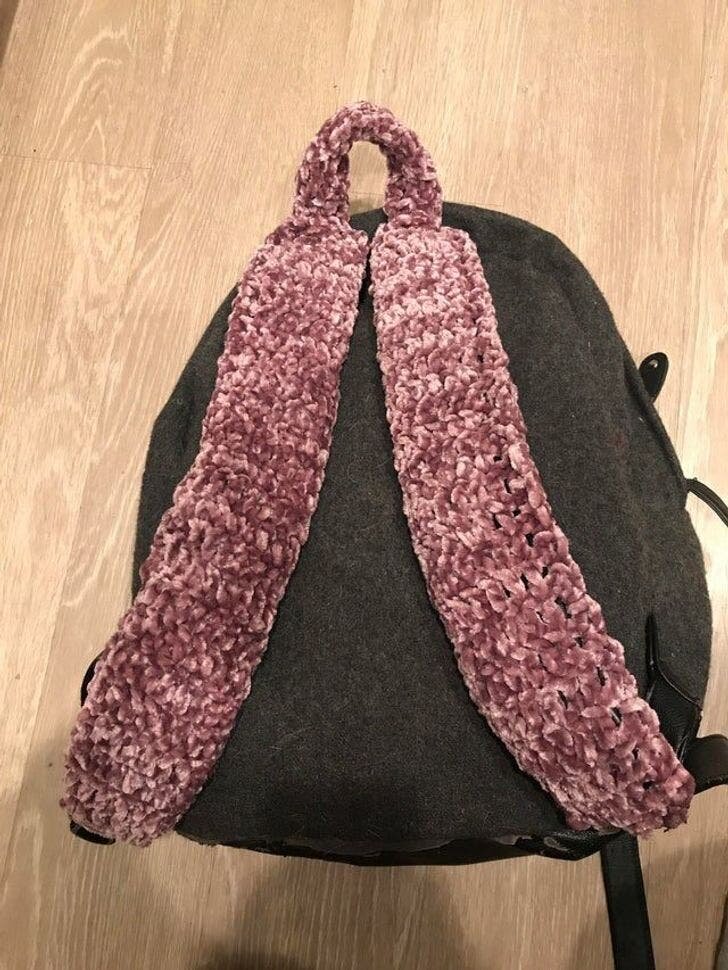 sac, sac à dos, tricot, sangles