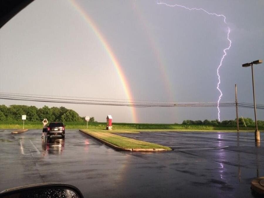 arc-en-ciel, éclair, foudre, photographie, impressionnant 