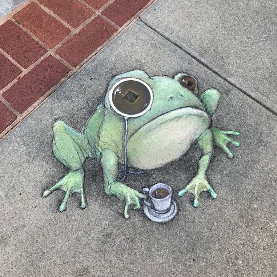 grenouille monocle dessin rue