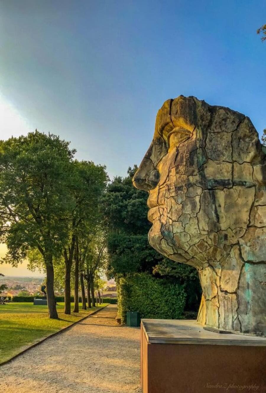 jardin, boboli, sculpture, chemin, bancs