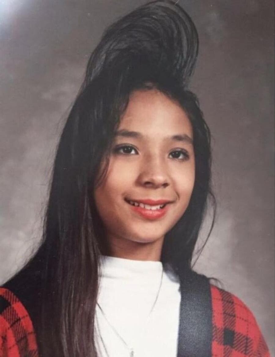 coupe, cheveux, enfant, horrible, raté, ancien, années 80