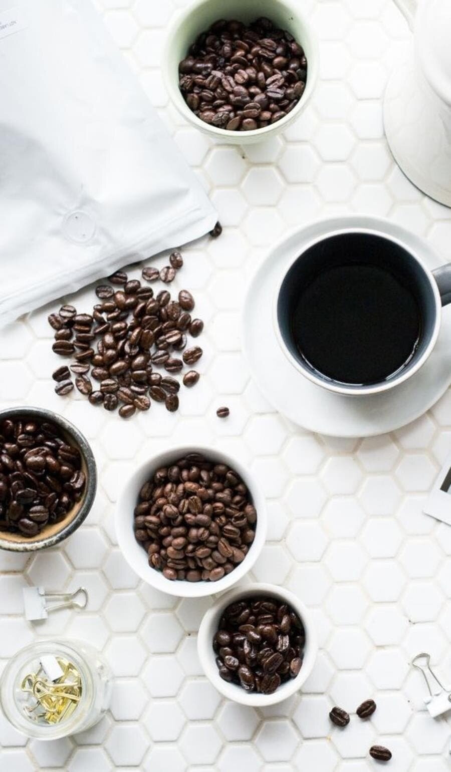 café, tasse, grains, moulu