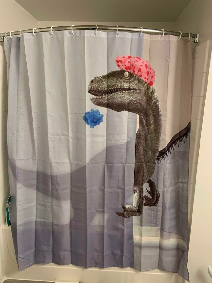 dinosaure toile bonnet douche