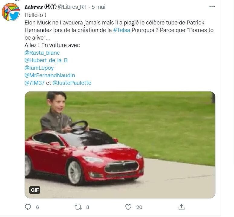 tweet tesla voiture électrique twitter