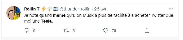 tweet tesla voiture électrique twitter