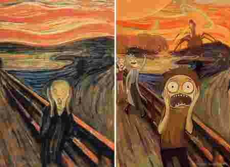 Lothlenan artiste pop culture oeuvre classique Rick Morty Edward Munch