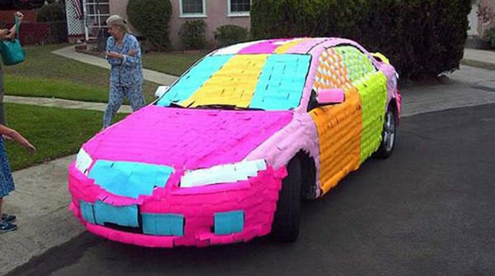 post it voiture blague bureau