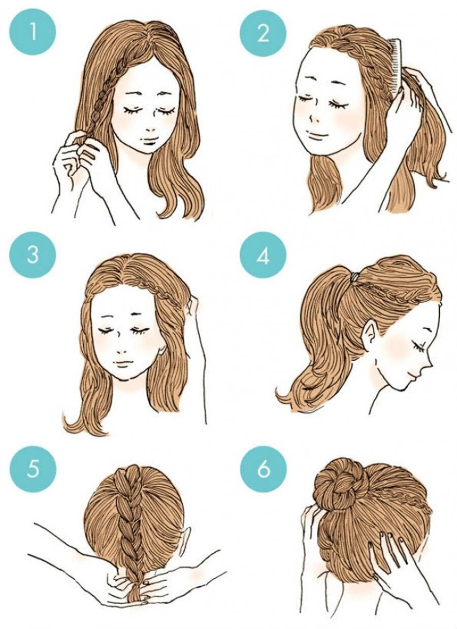 chignon tressé élevé