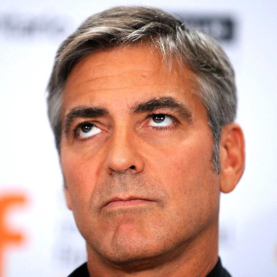 george clooney leve yeux ciel