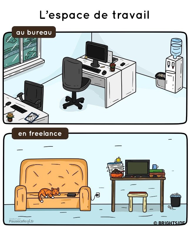 Le bureau : bureau vs freelance