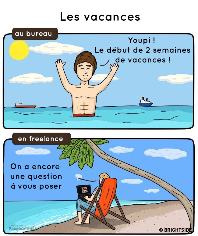 Les vacances : bureau vs freelance