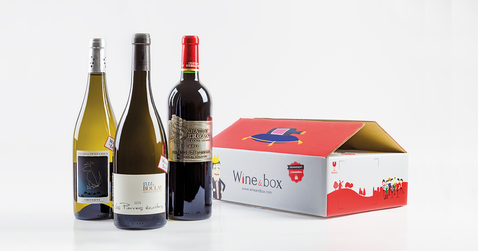 trois vin, bouteilles, wine and box,