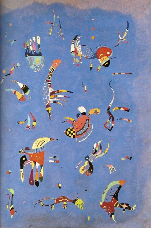 vassily, kandinsky, peinture, bleu, ciel