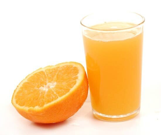 jus, orange, verre