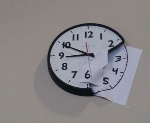 horloge, cassee, papier