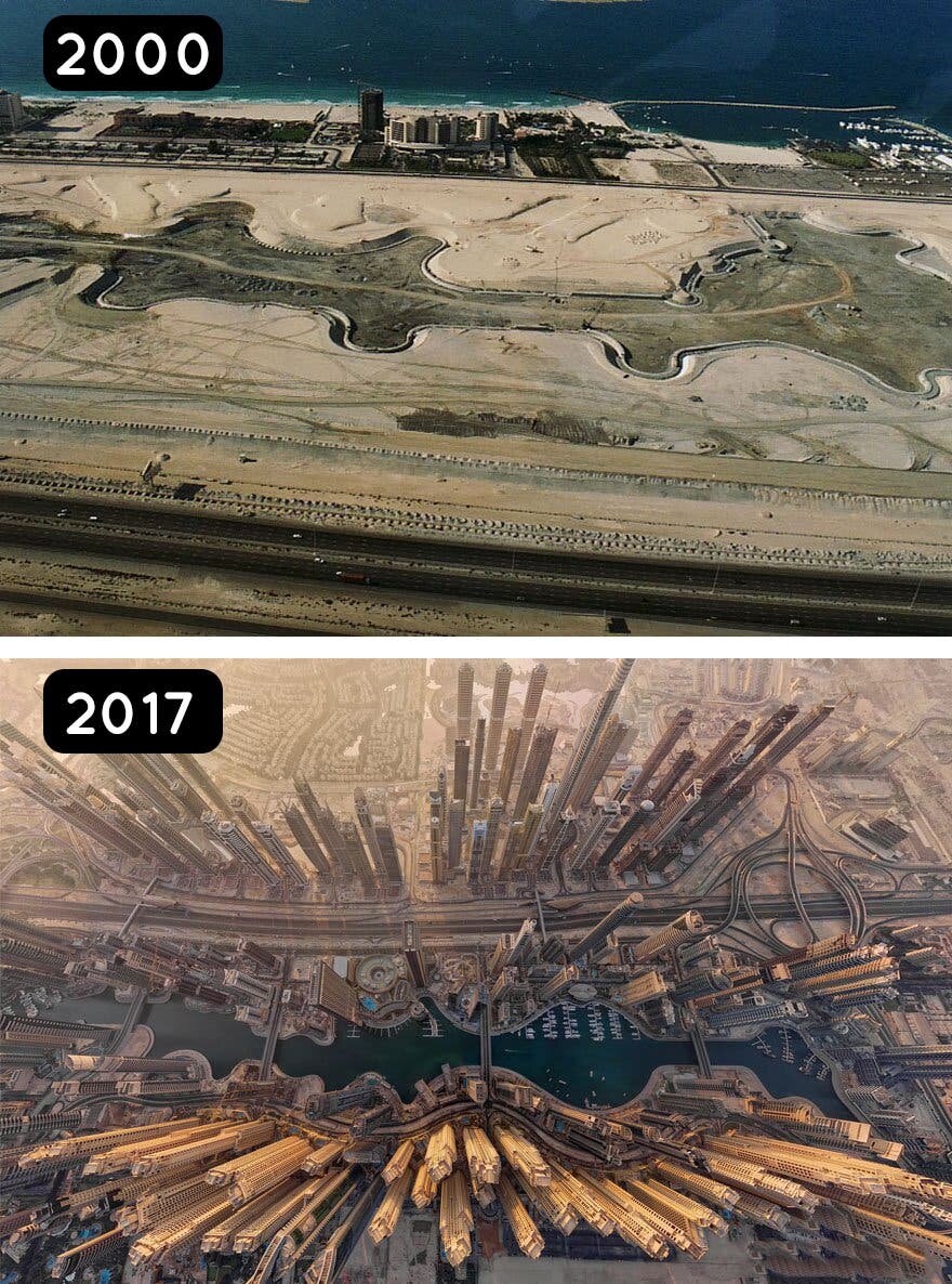 Dubai en 2000 et en 2007