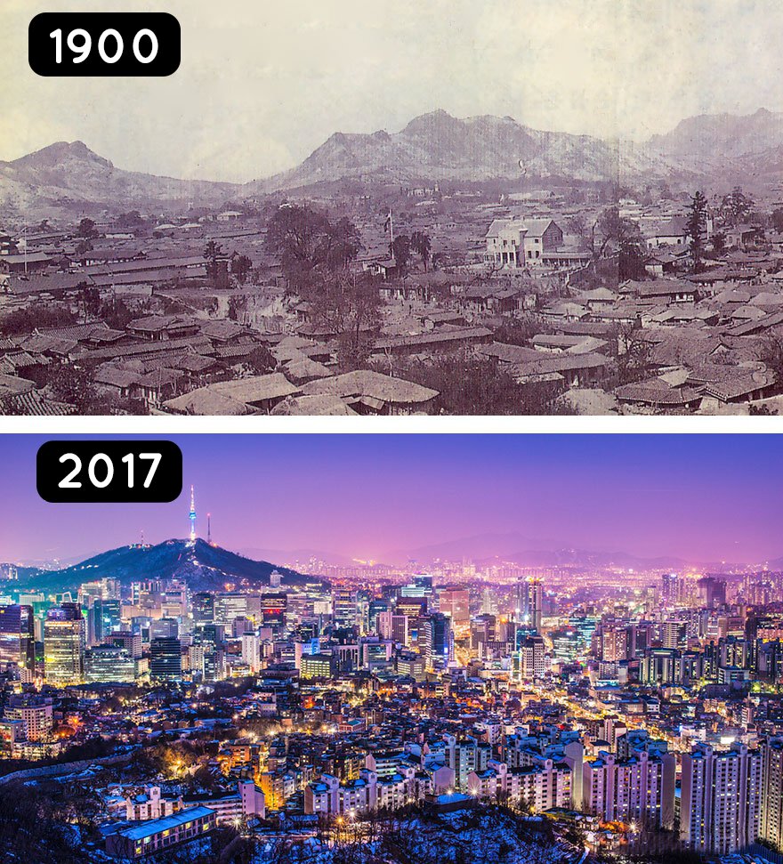 Séoul en 1900 et en 2017