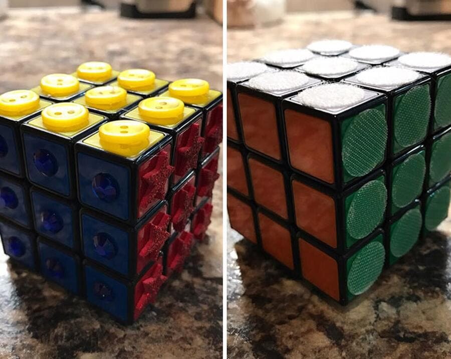 rubik's cube, aveugles