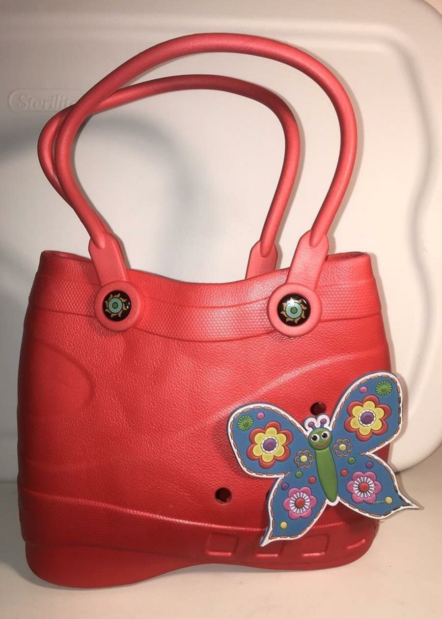 sac, rouge, papillon