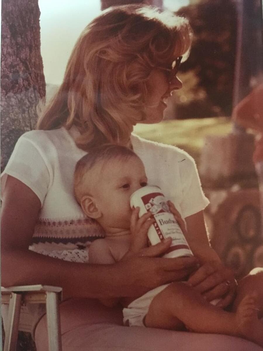 bière, enfant, maman