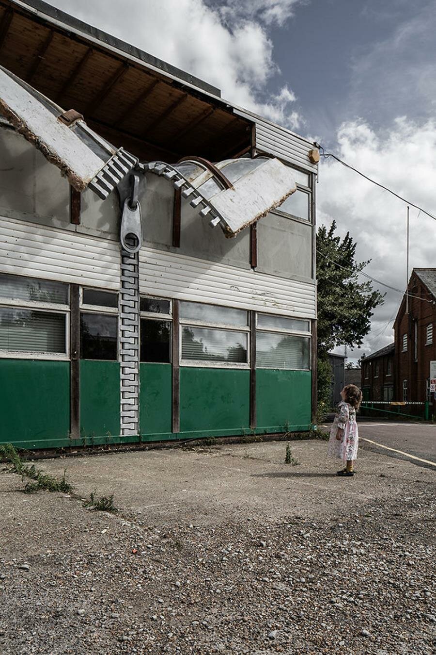 petite fille, alex chinnek, fermeture Ã©clair, bÃ¢timent