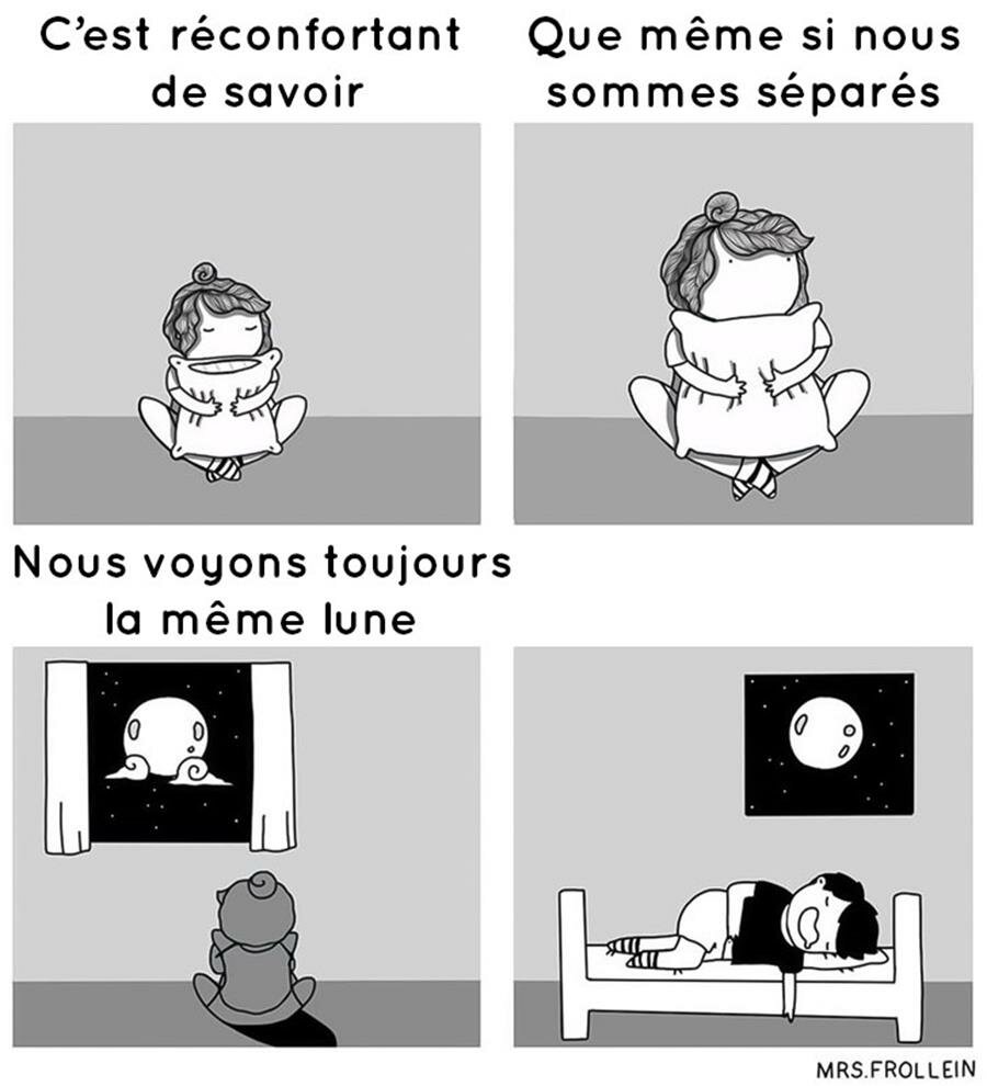 bd, couple, amour, lune